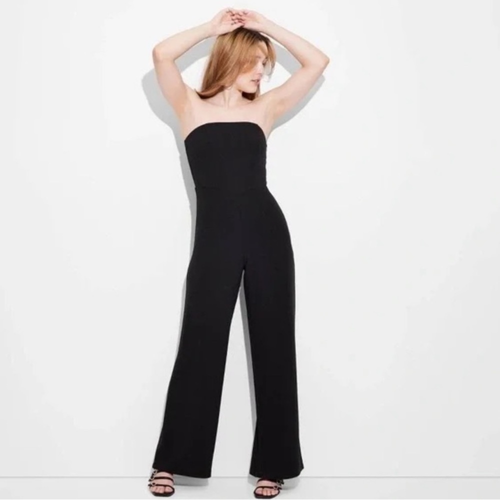 Elegant Black Strapless Jumpsuit